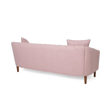 3-seater Sofa with Wood Legs and Pillows