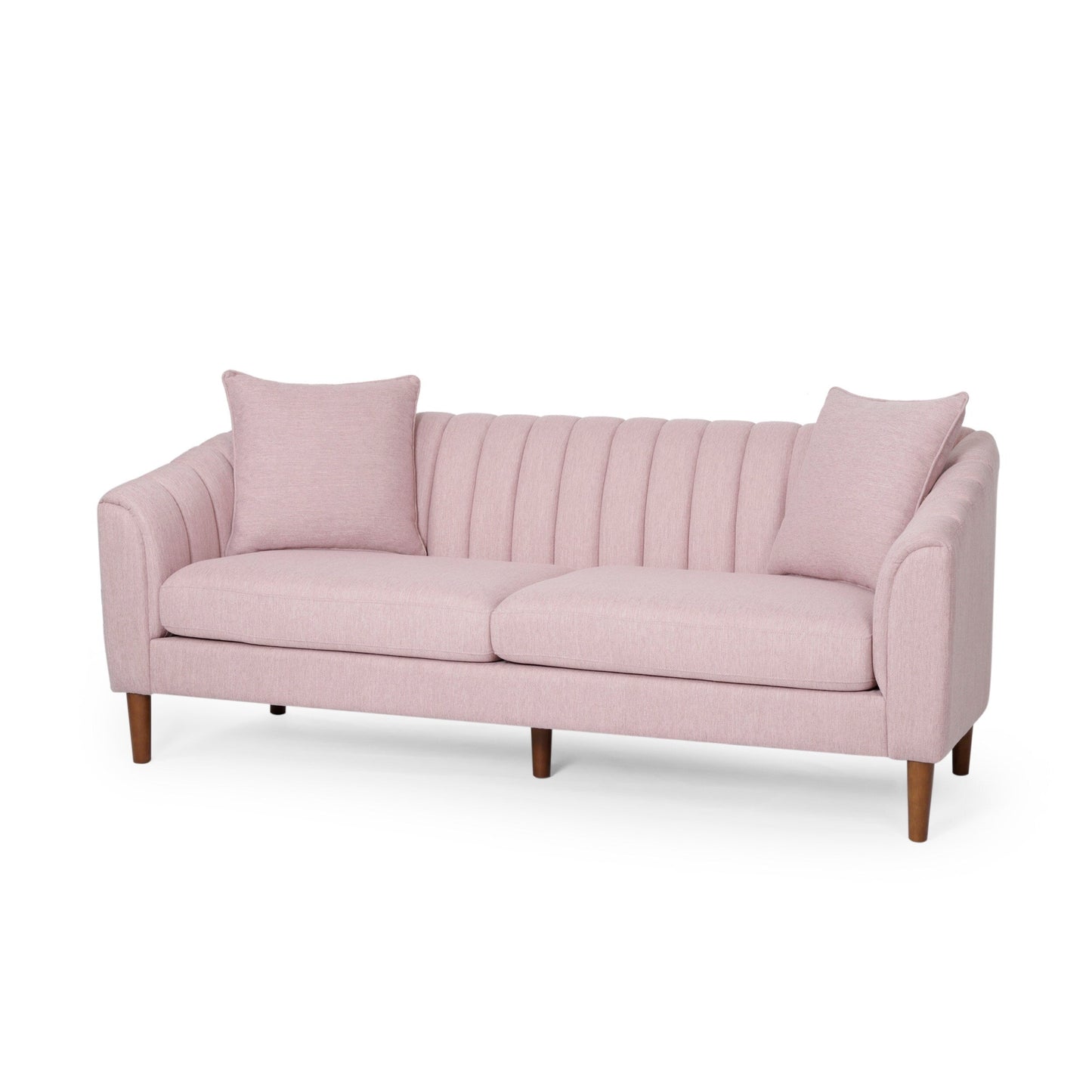 3-seater Sofa with Wood Legs and Pillows
