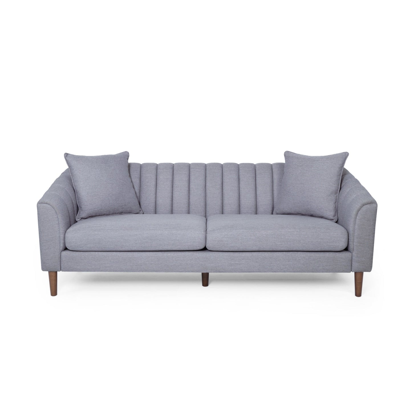 3-seater Sofa with Wood Legs and Pillows
