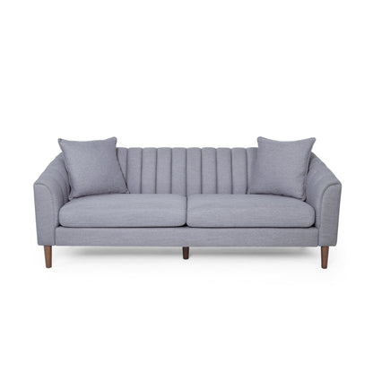 3-seater Sofa with Wood Legs and Pillows