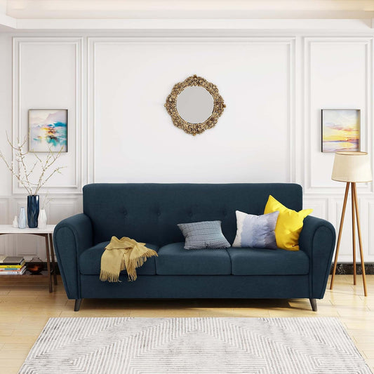 3-seater Sofa with Wood Legs and Plywood Frame
