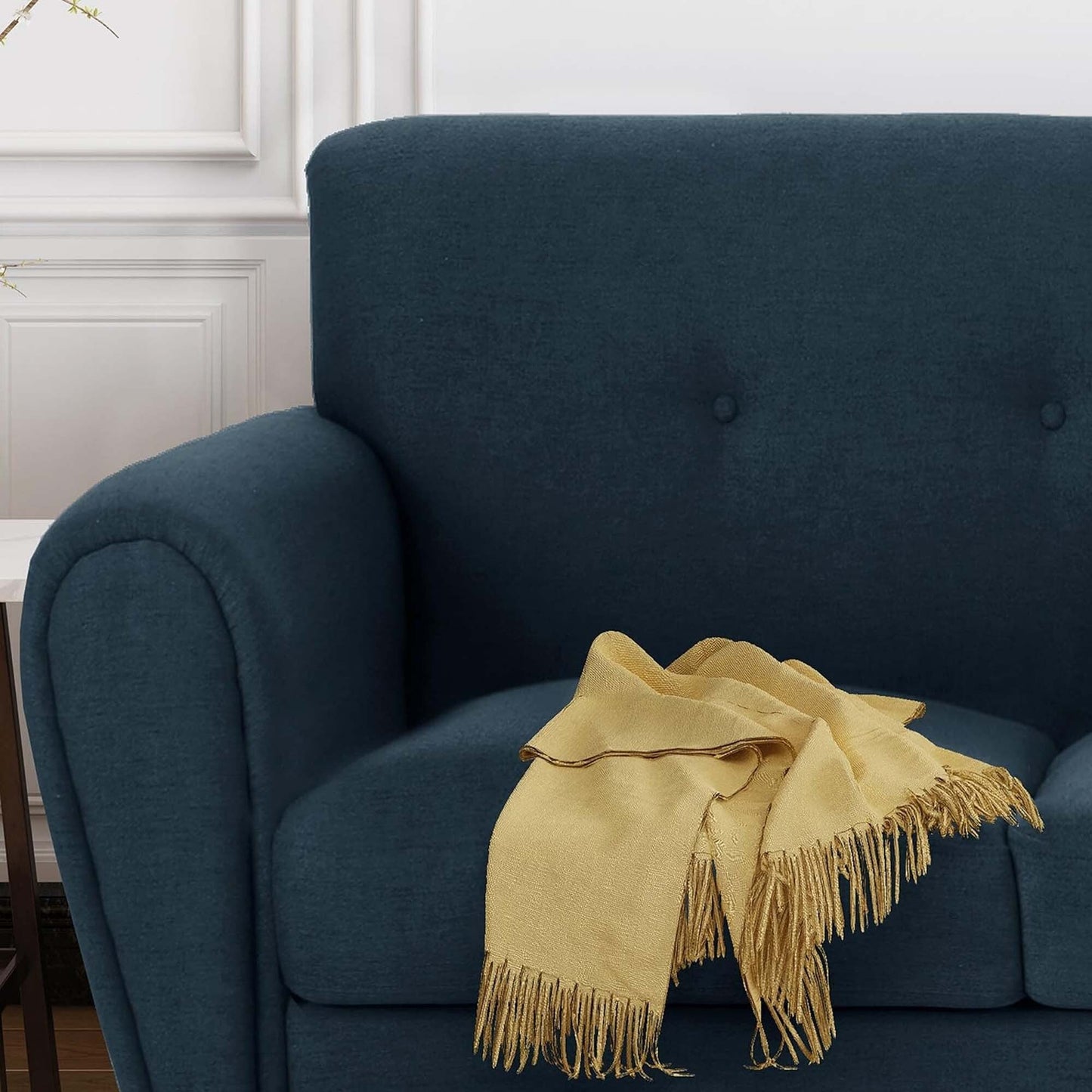 3-seater Sofa with Wood Legs and Plywood Frame