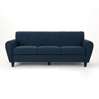 3-seater Sofa with Wood Legs and Plywood Frame