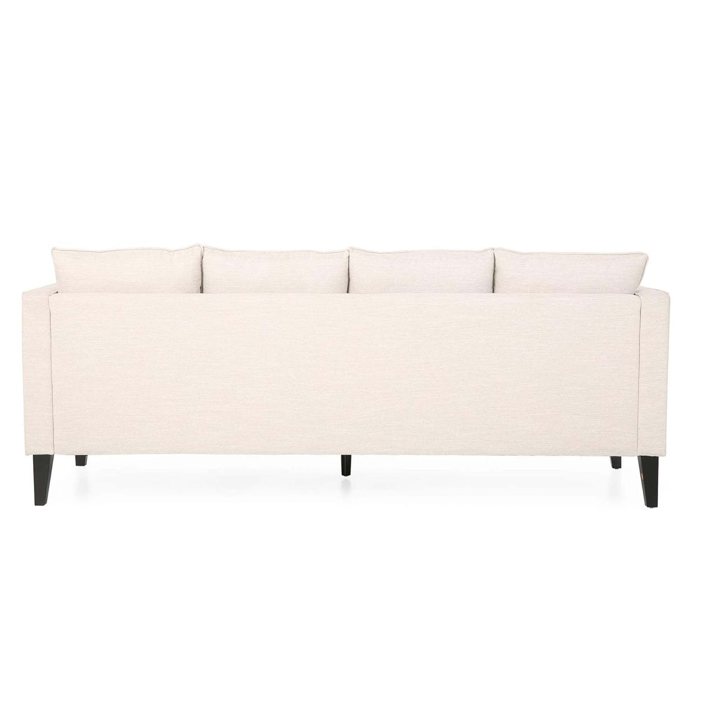 3-seater Sofa with Wood Legs and Tufted Back
