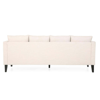 3-seater Sofa with Wood Legs and Tufted Back