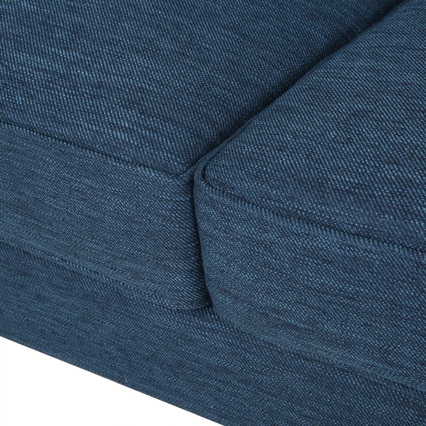 3-seater Sofa with Wood Legs and Tufted Back