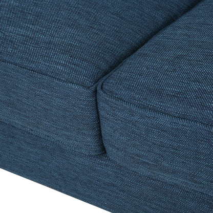 3-seater Sofa with Wood Legs and Tufted Back