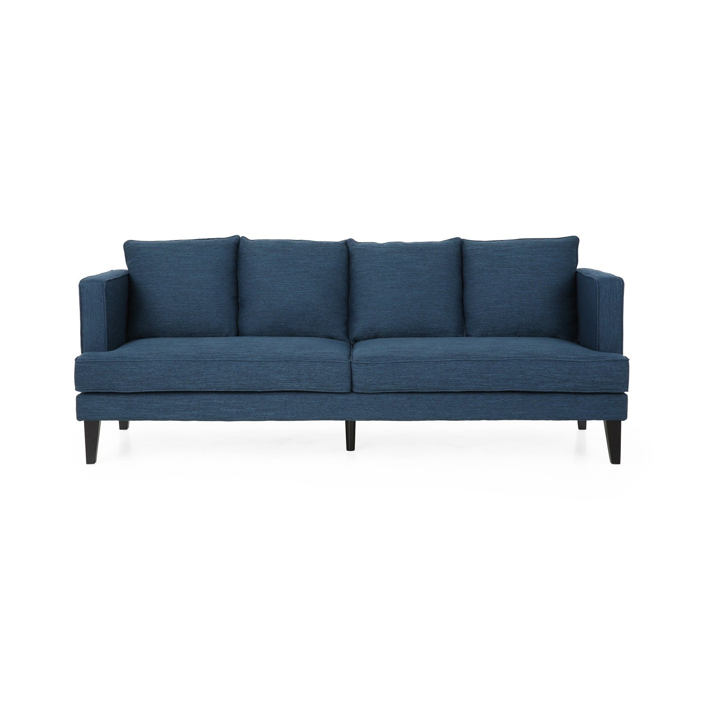 3-seater Sofa with Wood Legs and Tufted Back