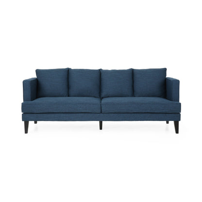 3-seater Sofa with Wood Legs and Tufted Back
