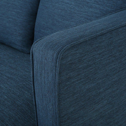 3-seater Sofa with Wood Legs and Tufted Back