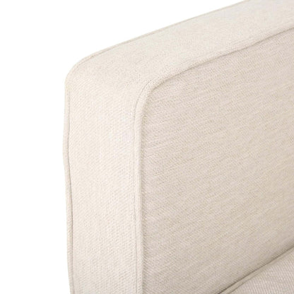 3-seater Sofa with Wood Legs and Tufted Back