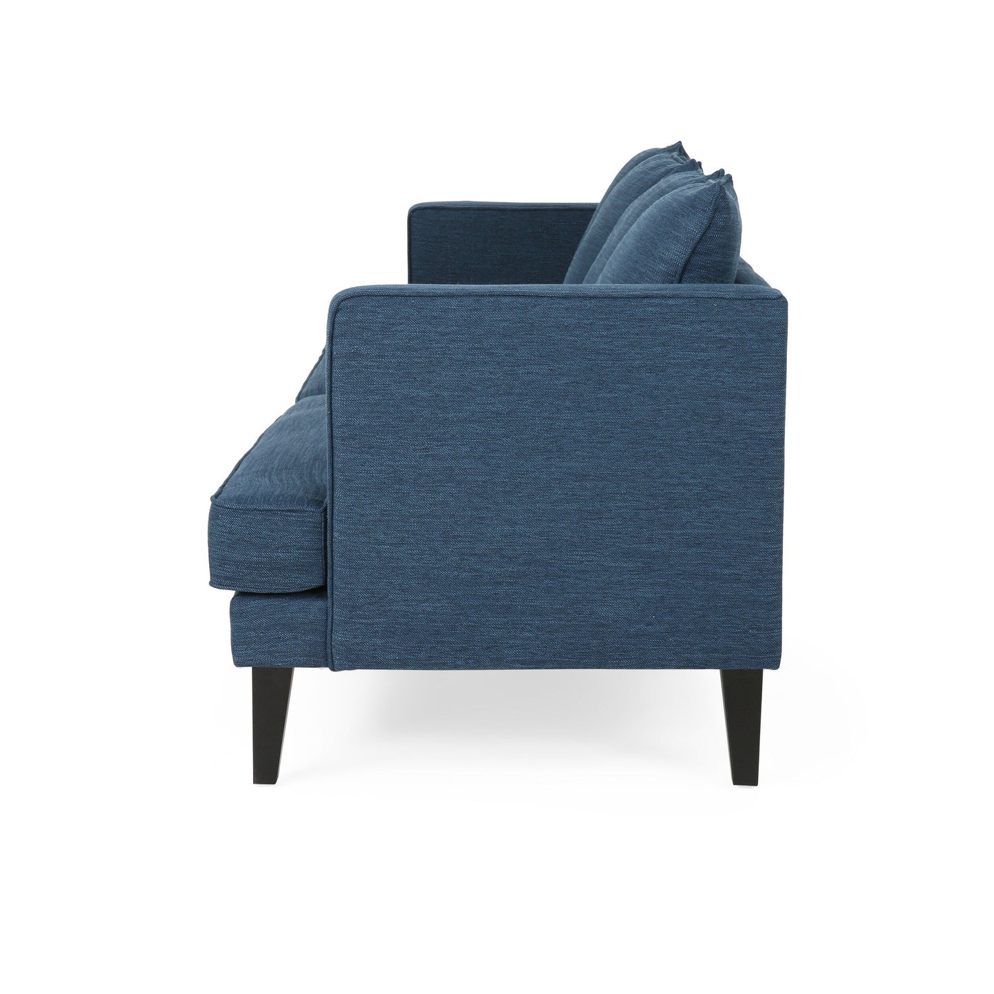 3-seater Sofa with Wood Legs and Tufted Back