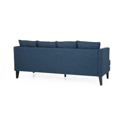 3-seater Sofa with Wood Legs and Tufted Back