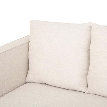 3-seater Sofa with Wood Legs and Tufted Back