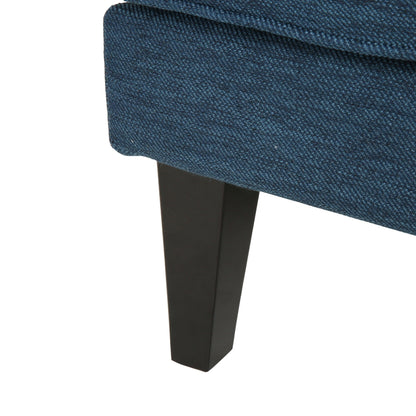 3-seater Sofa with Wood Legs and Tufted Back