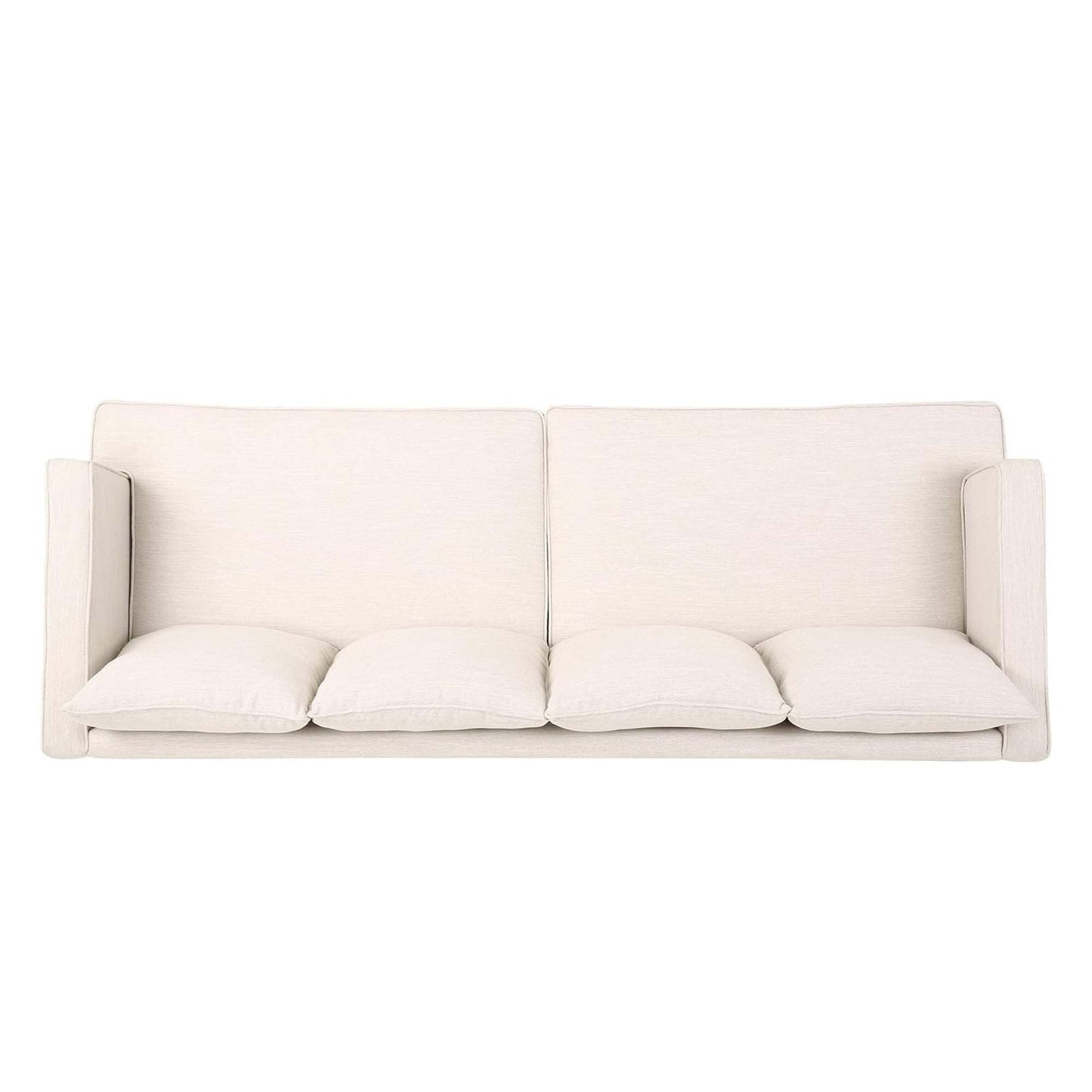 3-seater Sofa with Wood Legs and Tufted Back
