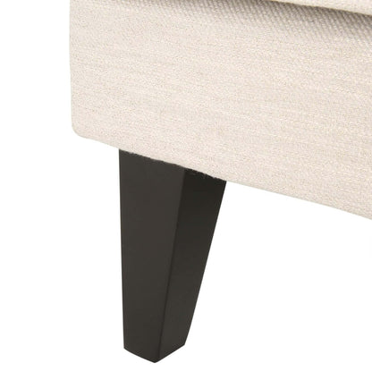3-seater Sofa with Wood Legs and Tufted Back