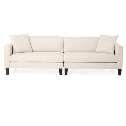 3-seater Sofa with Wood Legs and Two Pillows