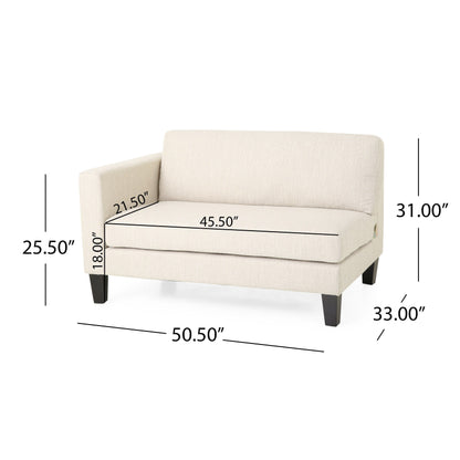 3-seater Sofa with Wood Legs and Two Pillows
