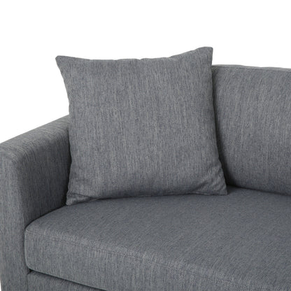3-seater Sofa with Wood Legs and Two Pillows