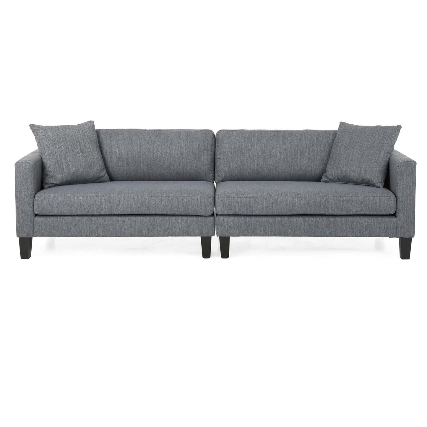 3-seater Sofa with Wood Legs and Two Pillows