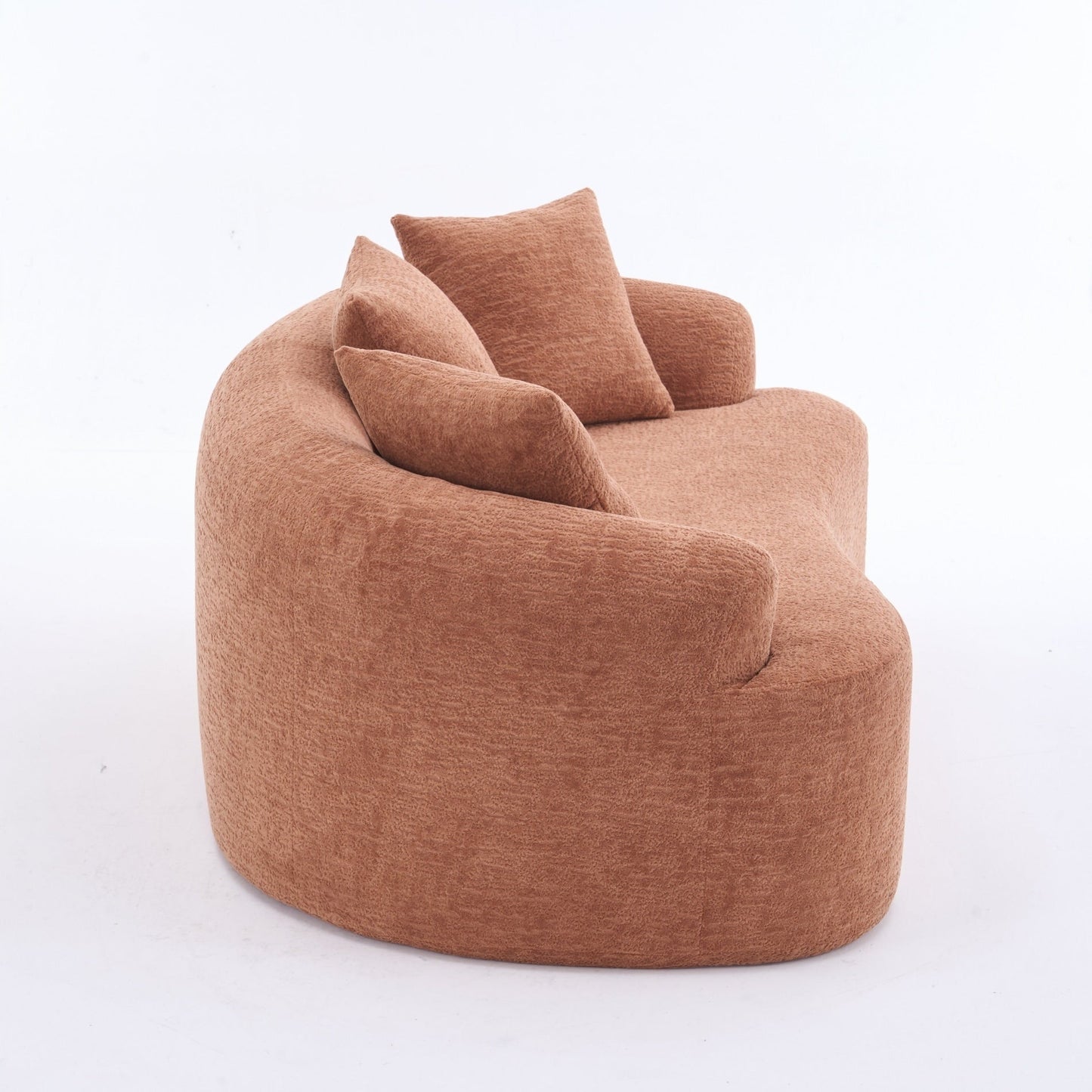 30D Chenille No-Assembly Compact Curved Loveseat Full Compression Sponge Sofa