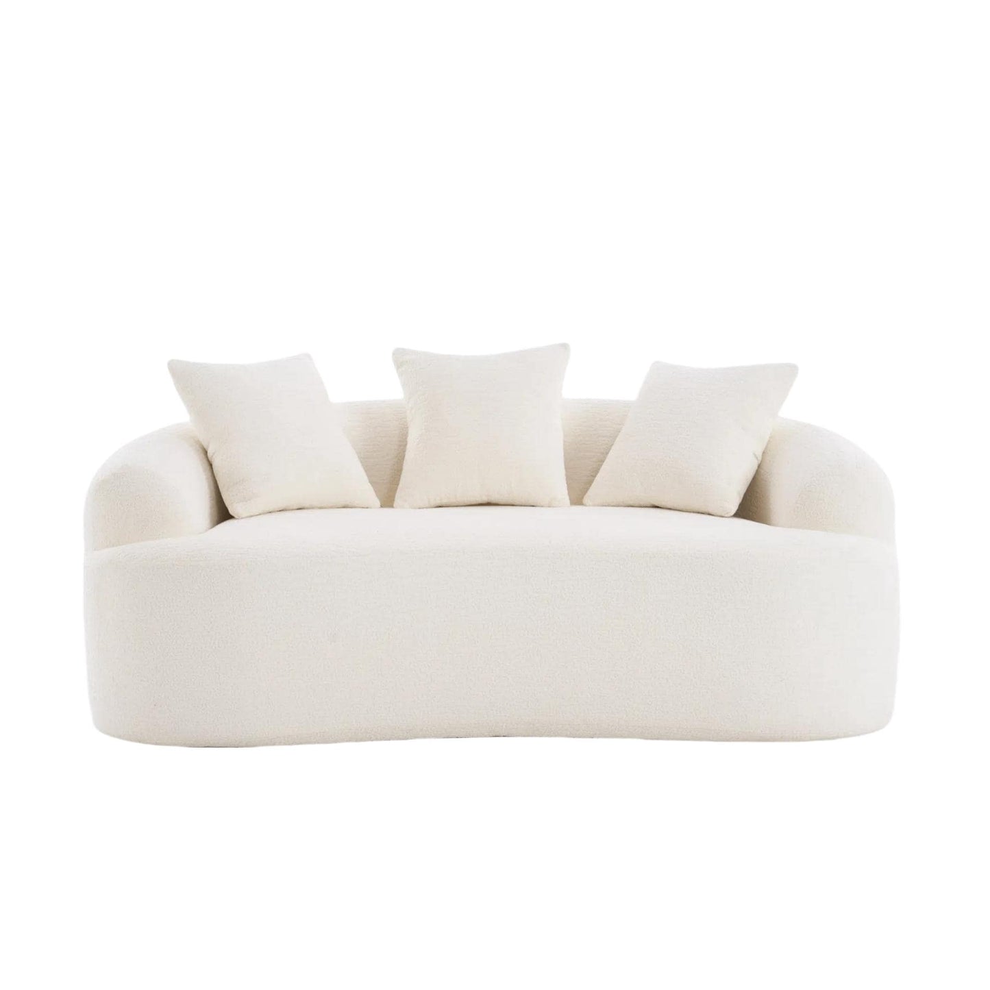 30D Chenille No-Assembly Compact Curved Loveseat Full Compression Sponge Sofa
