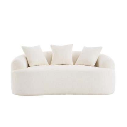 30D Chenille No-Assembly Compact Curved Loveseat Full Compression Sponge Sofa