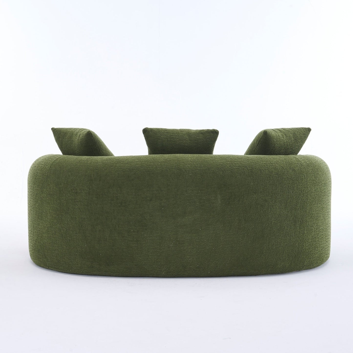 30D Chenille No-Assembly Compact Curved Loveseat Full Compression Sponge Sofa