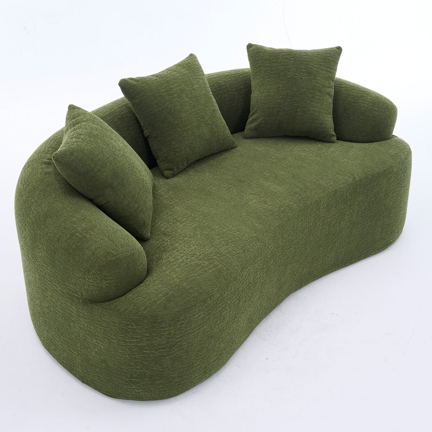 30D Chenille No-Assembly Compact Curved Loveseat Full Compression Sponge Sofa