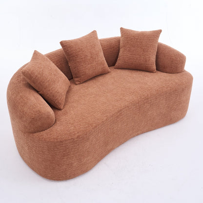 30D Chenille No-Assembly Compact Curved Loveseat Full Compression Sponge Sofa