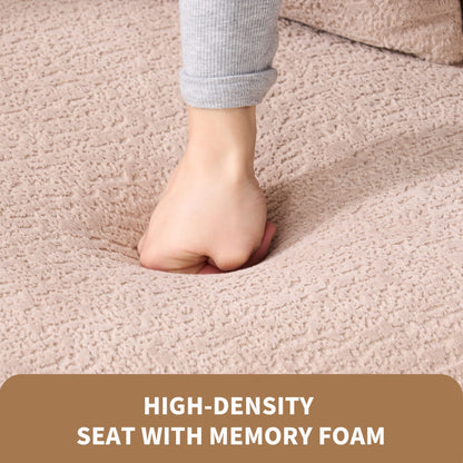 30D Chenille No-Assembly Compact Curved Loveseat Full Compression Sponge Sofa