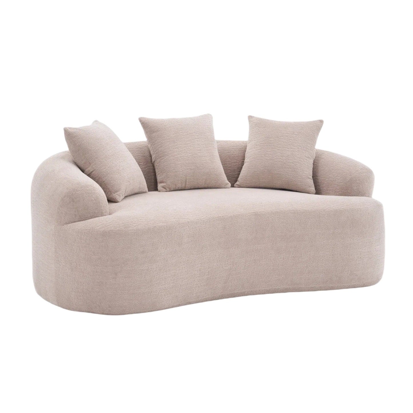 30D Chenille No-Assembly Compact Curved Loveseat Full Compression Sponge Sofa