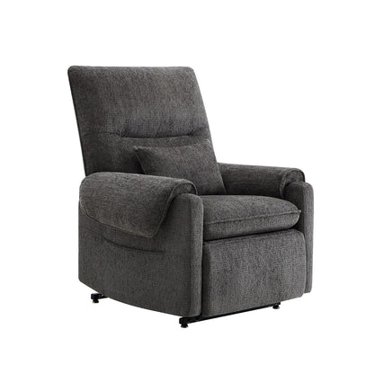30 Power Lift Assist Recliner Arm Chair Steel Gray Chenille