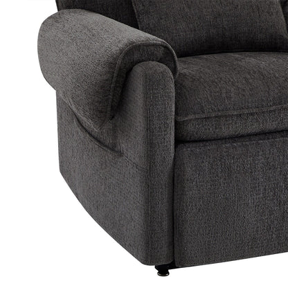 30 Power Lift Assist Recliner Arm Chair Steel Gray Chenille