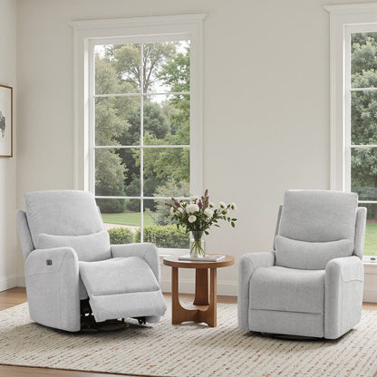 30 Power Recliner 360-degree Swivel Arm Chair Faux Leather