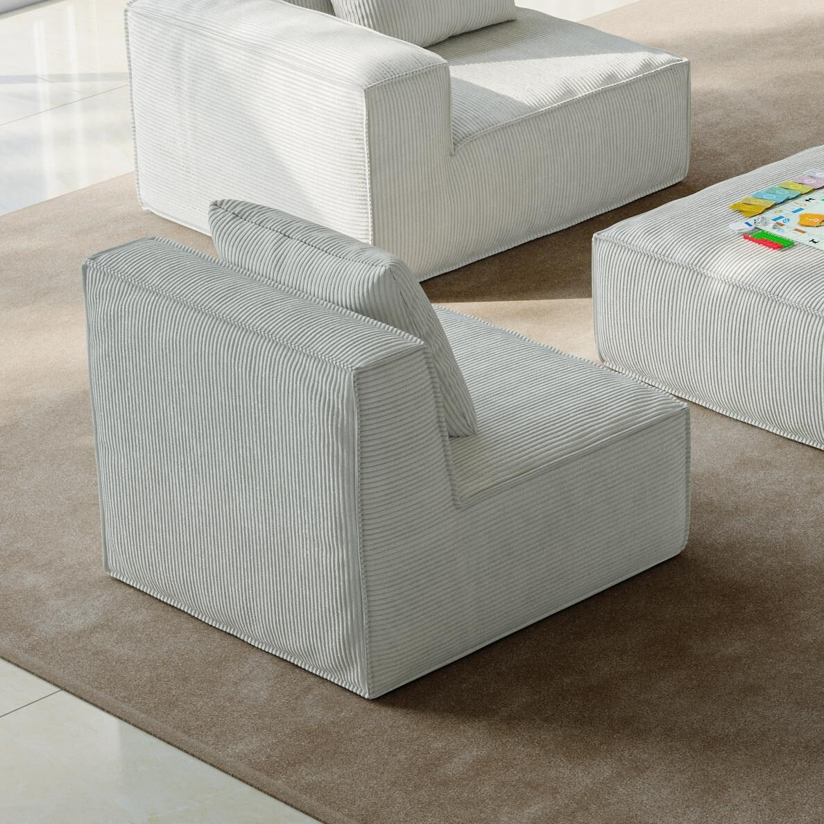 31.5 Foam 1-Seater Sofa Cloud Couch-Style Sectional - Plush Modular Design, No Assembly Required