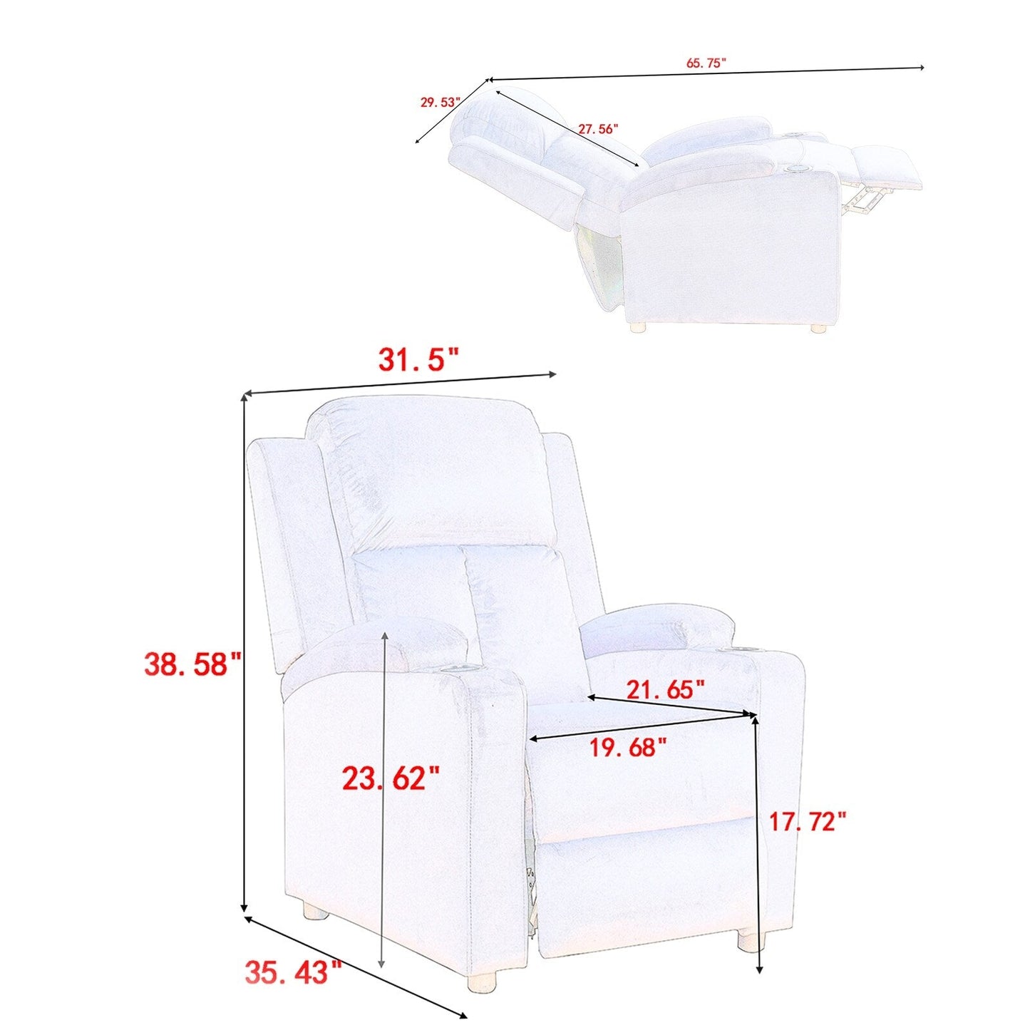 31.5'' Wide Recliner with 2 Cup Holder