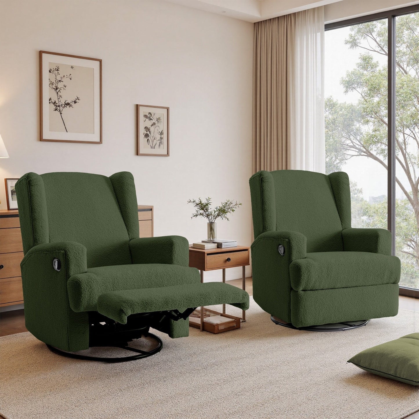31'' W Manual Glider Swivel Glider Rocker Recliner Nursery Set of 2