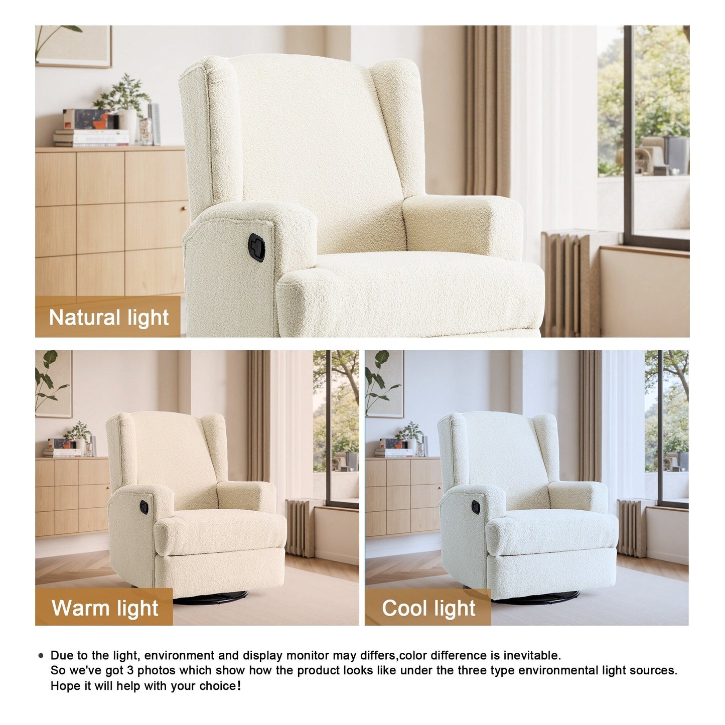 31'' W Manual Glider Swivel Glider Rocker Recliner Nursery Set of 2