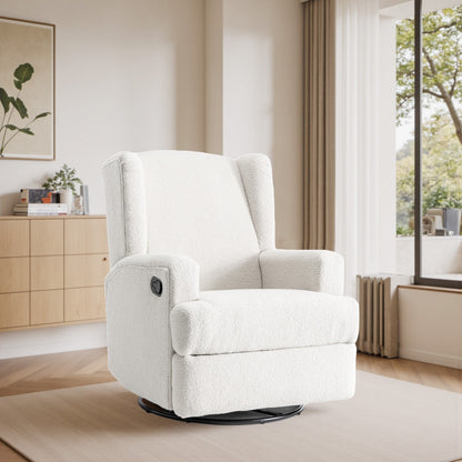 31'' W Wingback Manual Glider Swivel Rocker Recliner Nursery Chair
