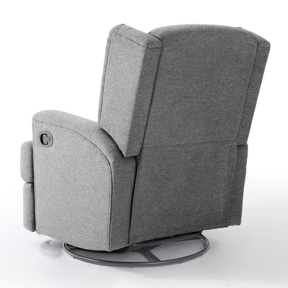 31'' W Wingback Manual Glider Swivel Rocker Recliner Nursery Chair