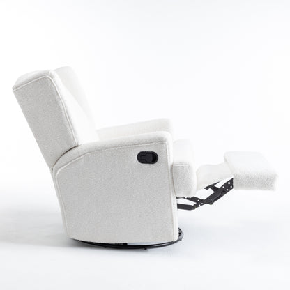 31'' W Wingback Manual Glider Swivel Rocker Recliner Nursery Chair