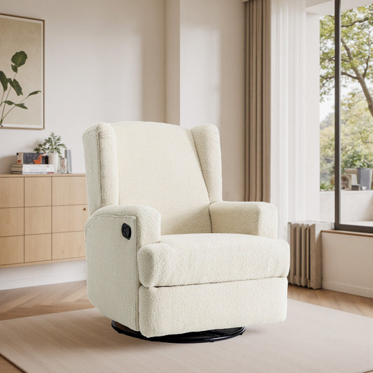 31'' W Wingback Manual Glider Swivel Rocker Recliner Nursery Chair