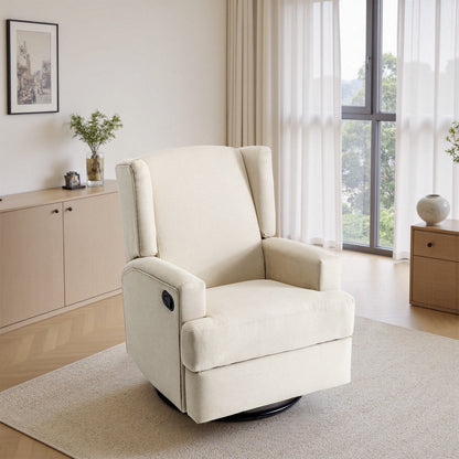 31'' W Wingback Manual Glider Swivel Rocker Recliner Nursery Chair