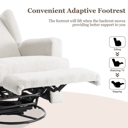 31'' W Wingback Manual Glider Swivel Rocker Recliner Nursery Chair