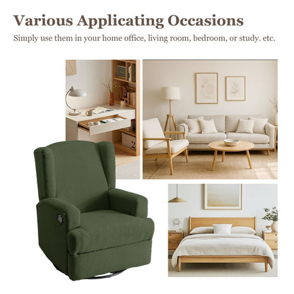 31'' W Wingback Manual Glider Swivel Rocker Recliner Nursery Chair