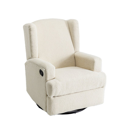 31'' W Wingback Manual Glider Swivel Rocker Recliner Nursery Chair