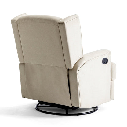 31'' W Wingback Manual Glider Swivel Rocker Recliner Nursery Chair