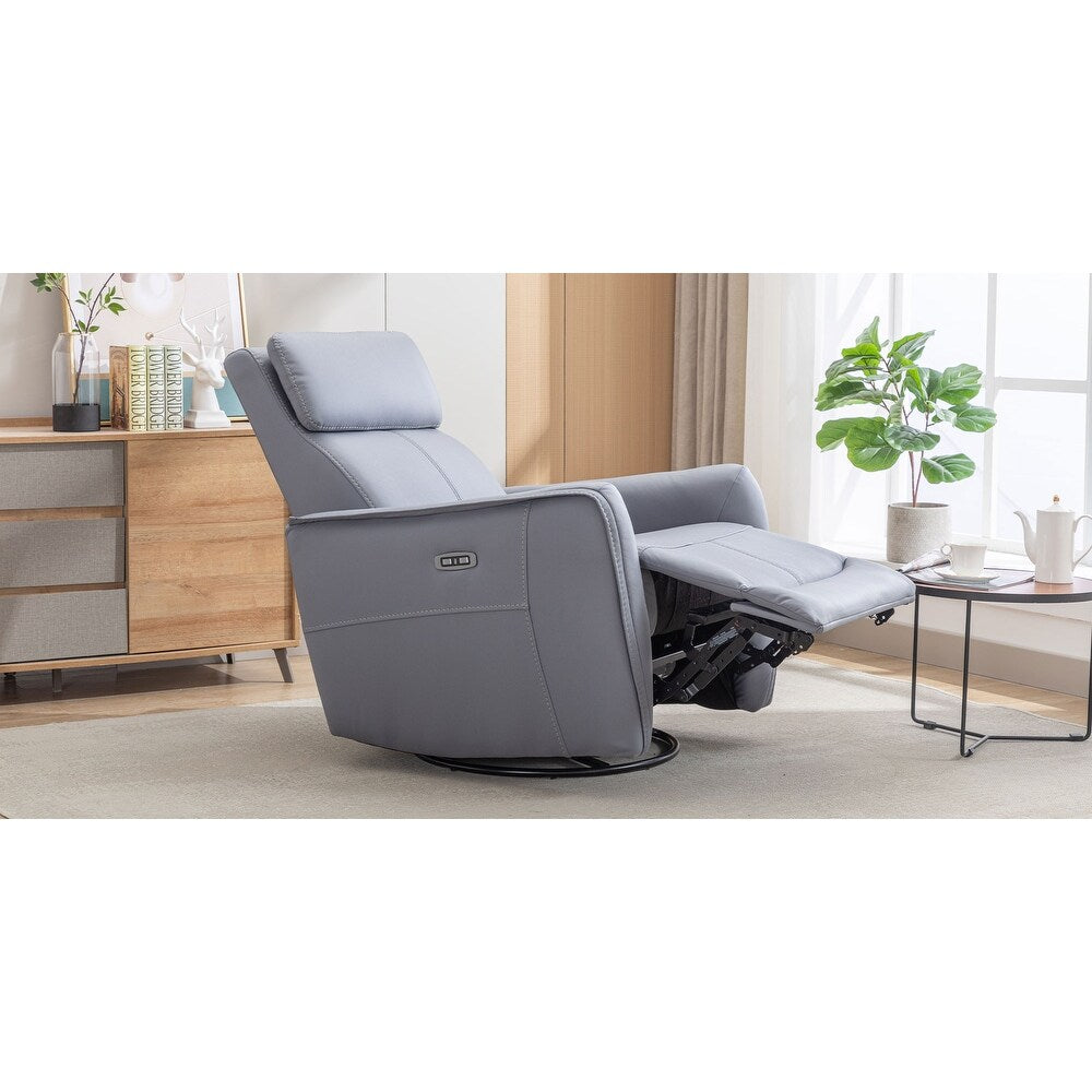 32.3'' Wide Power Swivel Rocker Recliner Chairwith USB Ports